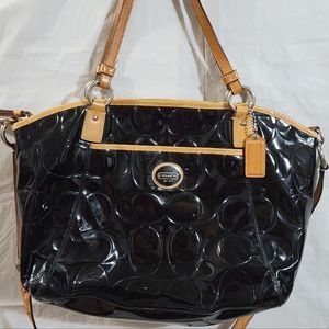 Authentic Coach Peyton Patent Leather Shoulder Handbag